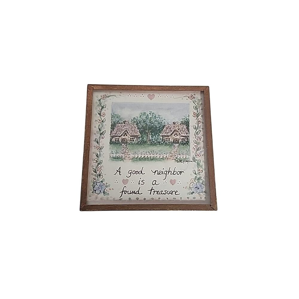 Vintage Linda Grayson Refrigerator Magnet 2.5x2.5 USA "A Good Neighbor is....."